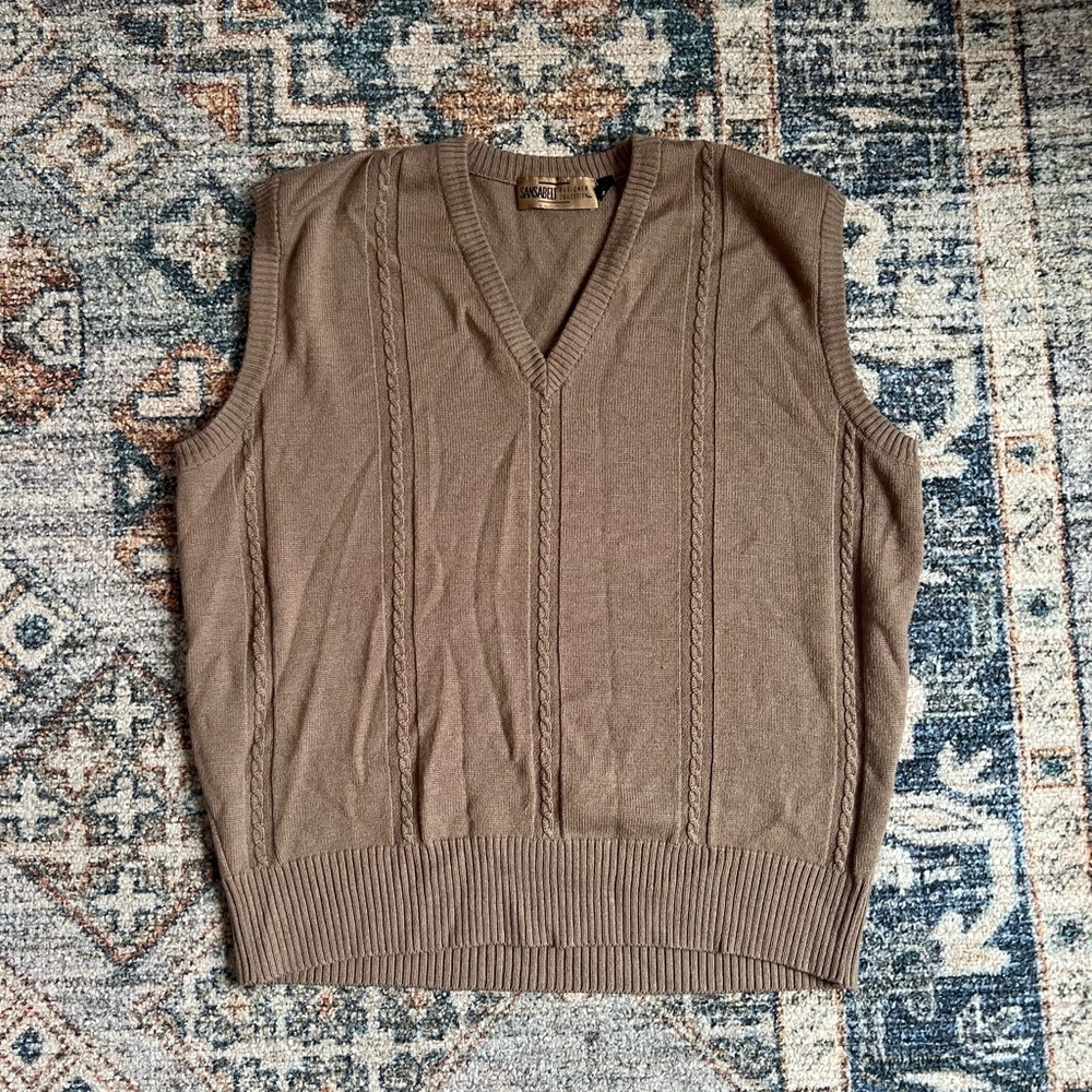 Vintage Men's Brown Grandpa Sweater Vest